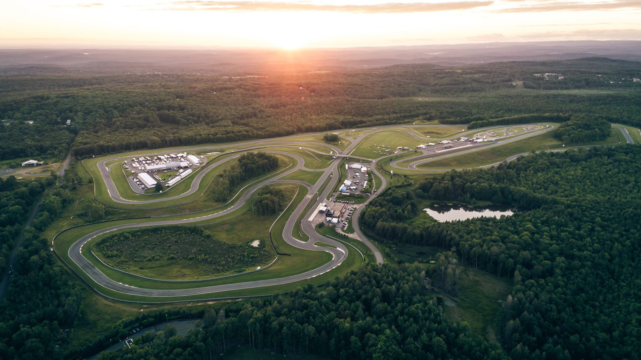 bird's eye view of monticello motor club race track