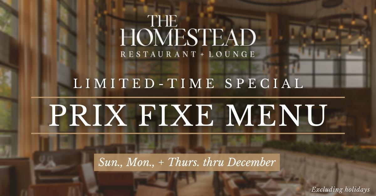 Special Prix Fixe Menu – The Eldred Preserve